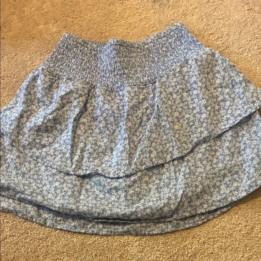 Abercrombie Kids Blue Floral Mini Skirt